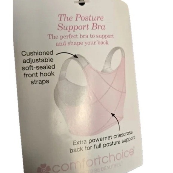 NEW Comfort Choice Posture Support Bra Black Lace Front Closure 46D 27-1105-9 - Picture 3 of 10